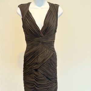 BCBG Max Azria Edesa Black Ruched Bodycon Dress Open Back Sleeveless Size S NWT
